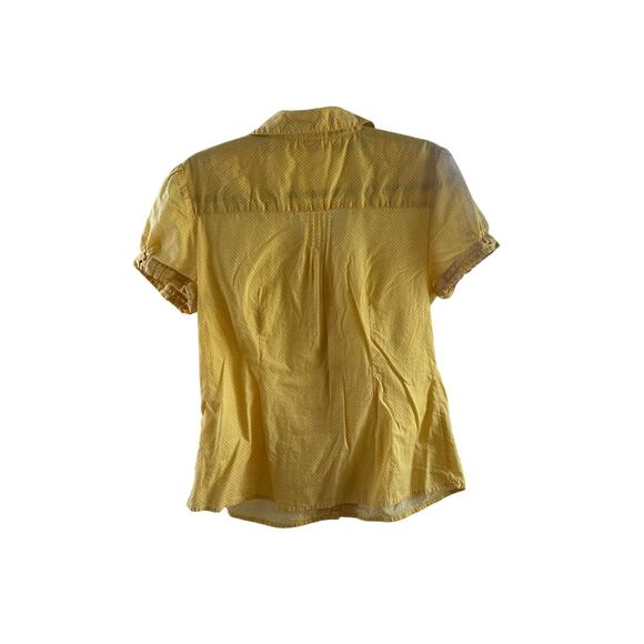 Cato Yellow Polka Dot Ruffle Button Blouse – Size L - Picture 2 of 5